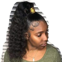 Drawstring ponytail African american wholesale curly hair extension ponytail clip in raw indian hair ponytail for black women