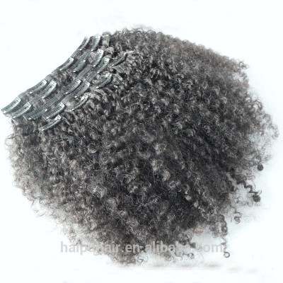 4c afro kinky curly natural #1B color clip hair curly extension