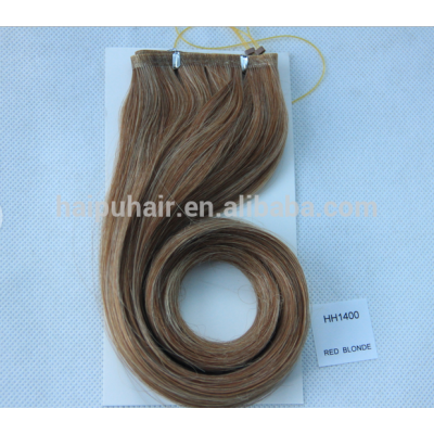 Wavy 18Inch 50g Mixed Color Synthetic Halo Hair Extension Auburn Color