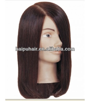 any length human hair european female face training head/mannequin head