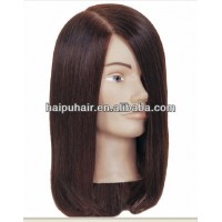 any length human hair european female face training head/mannequin head