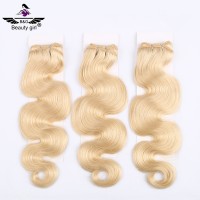 High quality double drawn virgin russian human hair blonde skin weft hair extensions