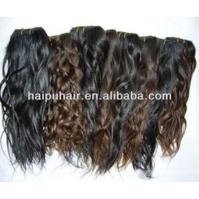 Human hair mixed synthetic fiber hair weaving