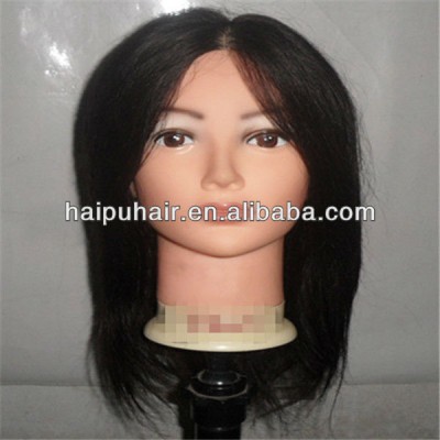 cheap neat bang synthetic training head/mannequin head