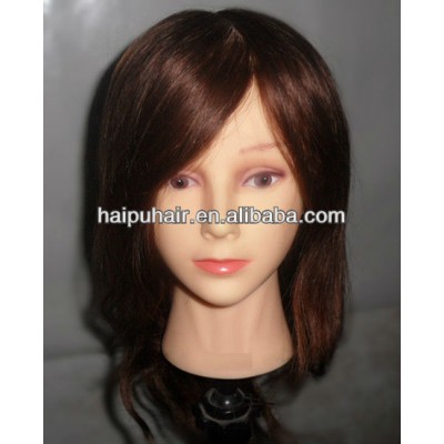 beauty female face human hair mannequin head/training head