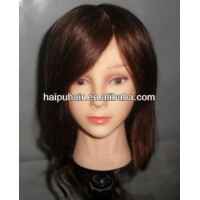 beauty female face human hair mannequin head/training head