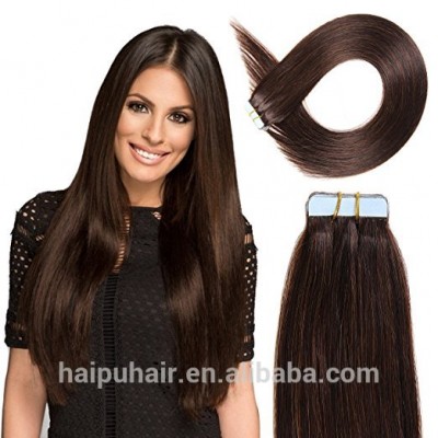 Tape in Hair Extensions Human Hair 20 inch 50g/pack 20pcs Seamless Skin Weft Remy Straight Hair 2# Dark Brown